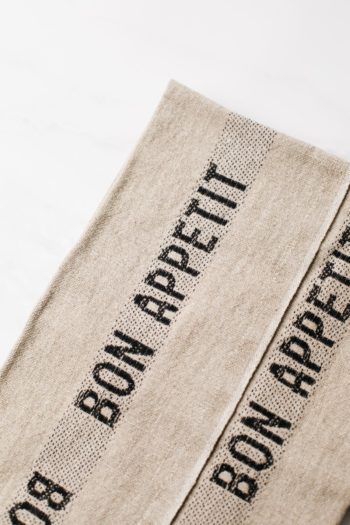 Charvet Editions Tea Towel – Bon Appetit Blacknatural