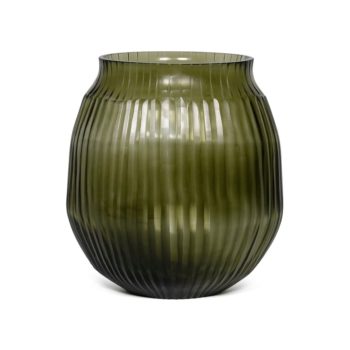 Brian Tunks by Bison Home Small Cut Glass Vase - Olive