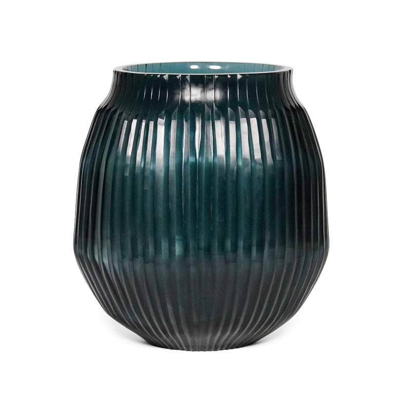 Brian Tunks by Bison Home Small Cut Glass Vase - Petrol