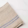 Charvet Editions Tea Towel Blue Stripe On natural